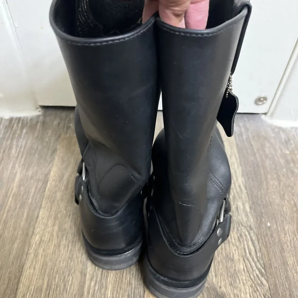 Vintage HARLEY-DAVIDSON Men's Embroidered Eagle Harness Boots Black Size 11.5 M